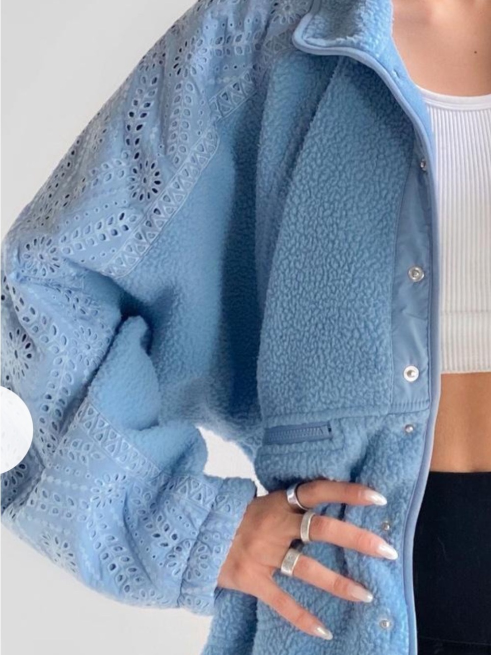 Hit the slopes Eyelet Sherpa Jacket - free people